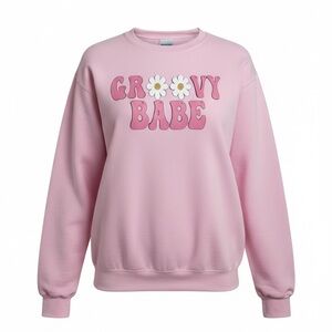 Groovy Babe Pink Insulated Sweatshirt – Size Large
